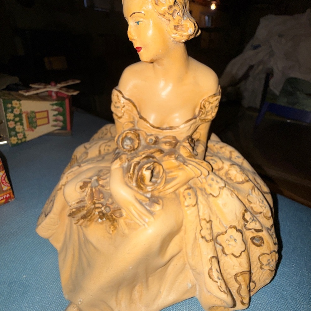 Vintage Porcelain Lady Figurine – Floral Gown – Hand-Painted – Marked H 5030